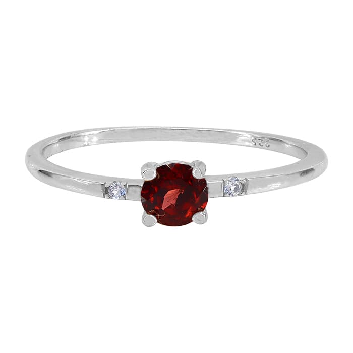 Garnet Silver Ring
