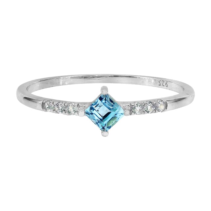 Blue Topaz Silver Ring