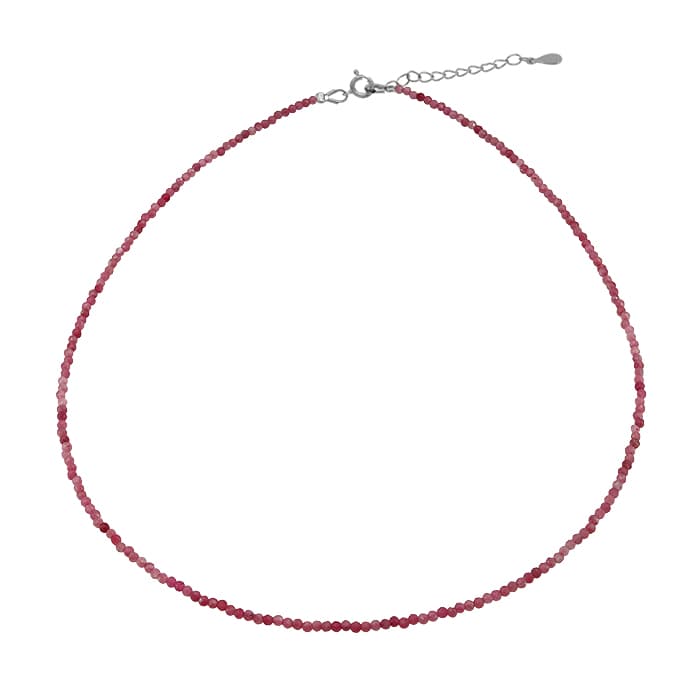 Pink Tourmaline Silver Necklace