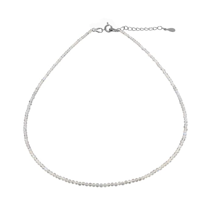 Rainbow Moonstone Silver Necklace