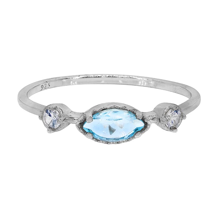 Blue Topaz Silver Ring
