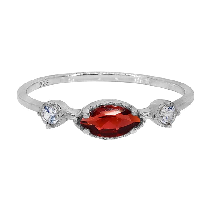 Garnet Silver Ring