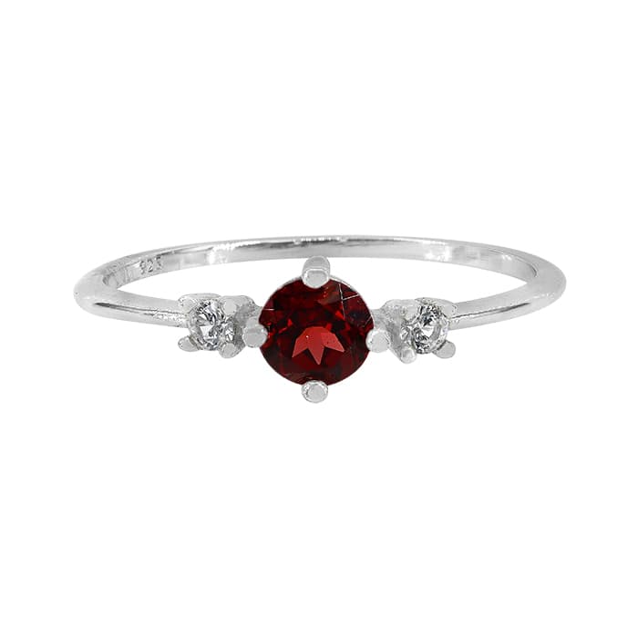 Garnet Silver Ring