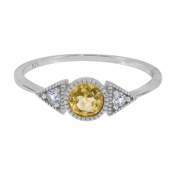 Citrine Silver Ring