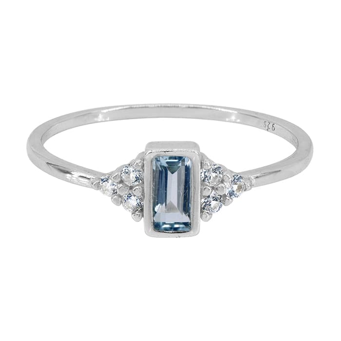 Blue Topaz Silver Ring