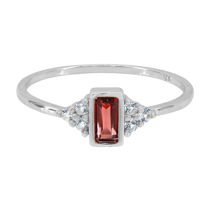 Garnet Silver Ring