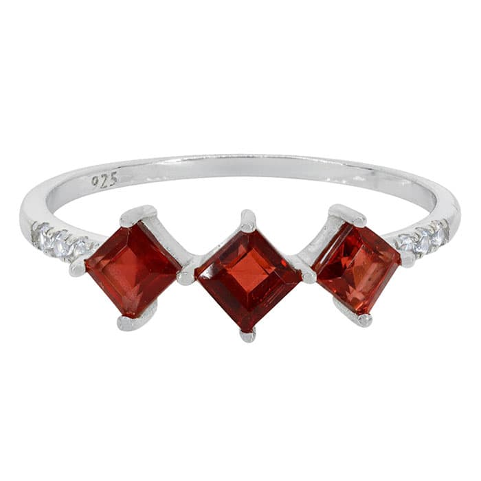 Garnet Silver Ring