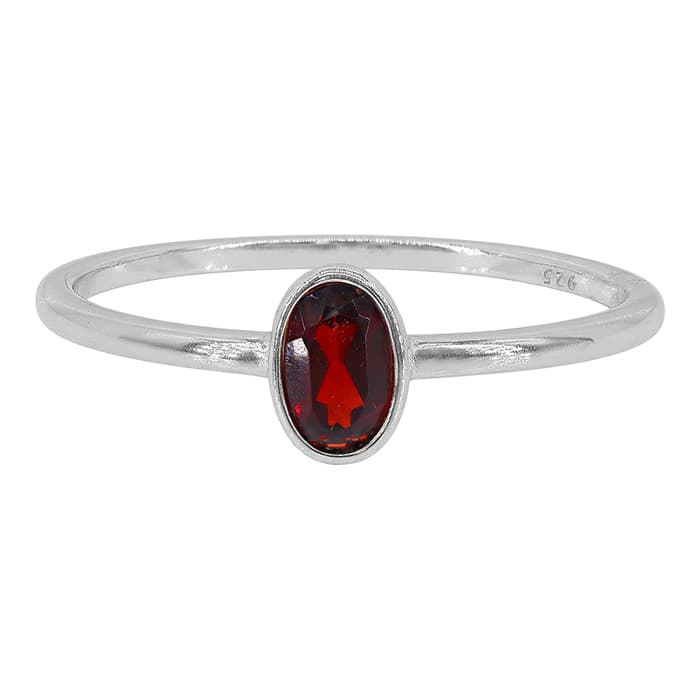 Garnet Silver Ring
