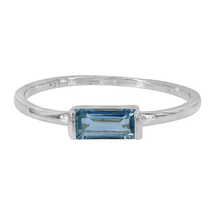 Blue Topaz Silver Ring