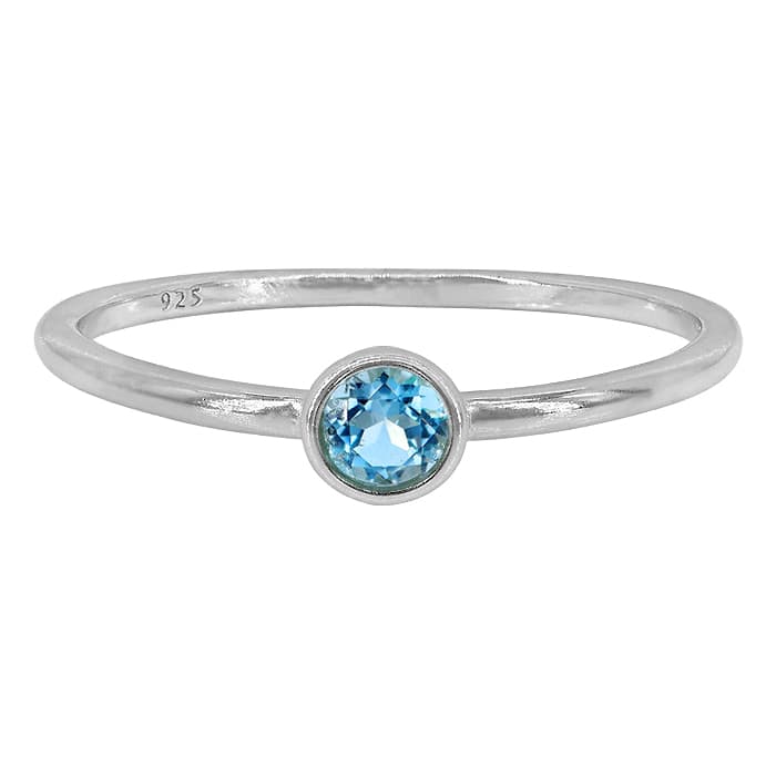 Blue Topaz Silver Ring