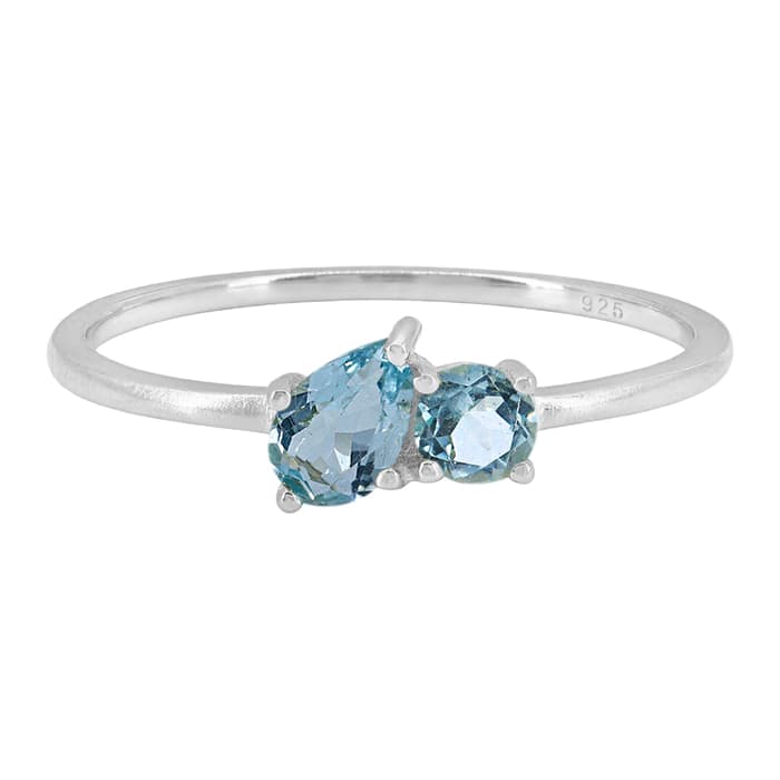 Blue Topaz Silver Ring