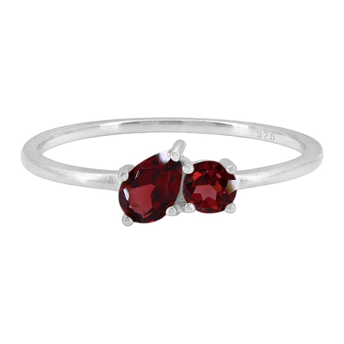 Garnet Silver Ring