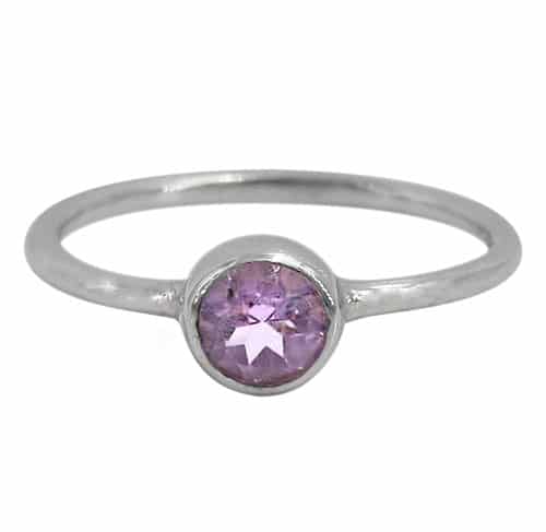 Stone Amethyst Silver Ring