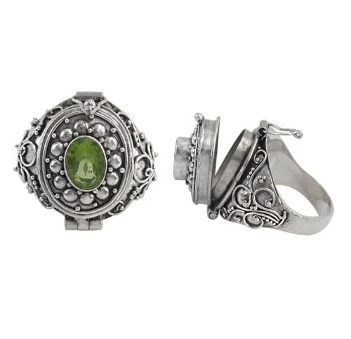 Width Peridot Silver Ring