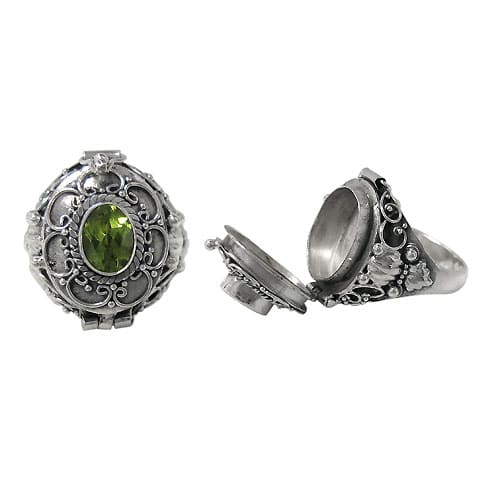 Width Peridot Silver Ring