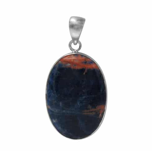 Oval Shape Stone Sodalite Silver Pendant