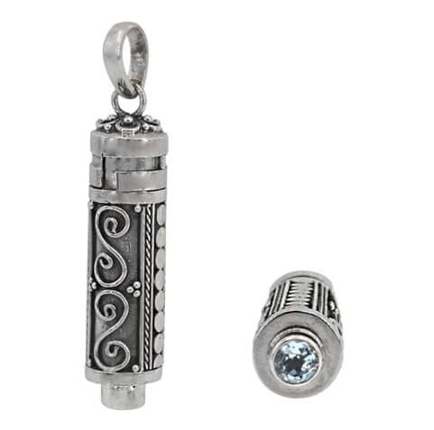 Poison Blue Topaz Silver Pendant