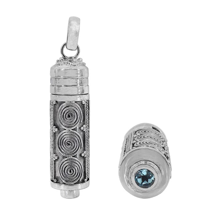 Poison Tube Topaz Silver Pendant