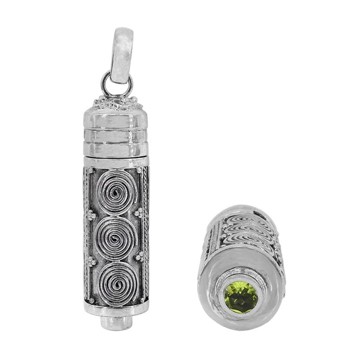 Poison Tube Peridot Silver Pendant