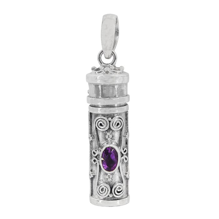 Poison Tube Amethyst Silver Pendant