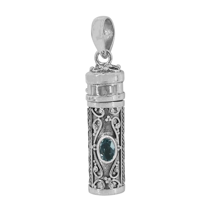 Poison Tube Topaz Silver Pendant