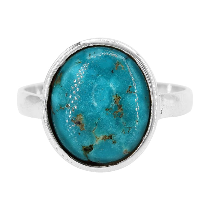 Free Shape Turquoise Silver Ring