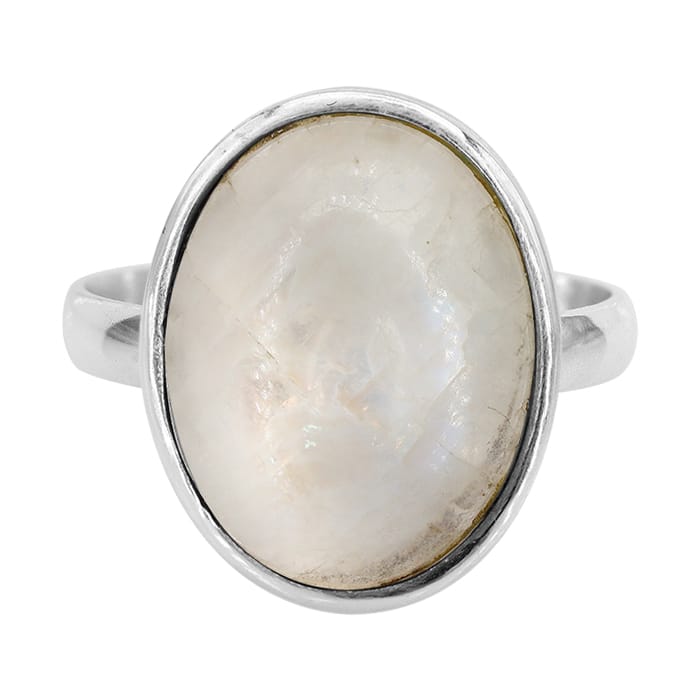 Rainbow Moonstone Silver Ring