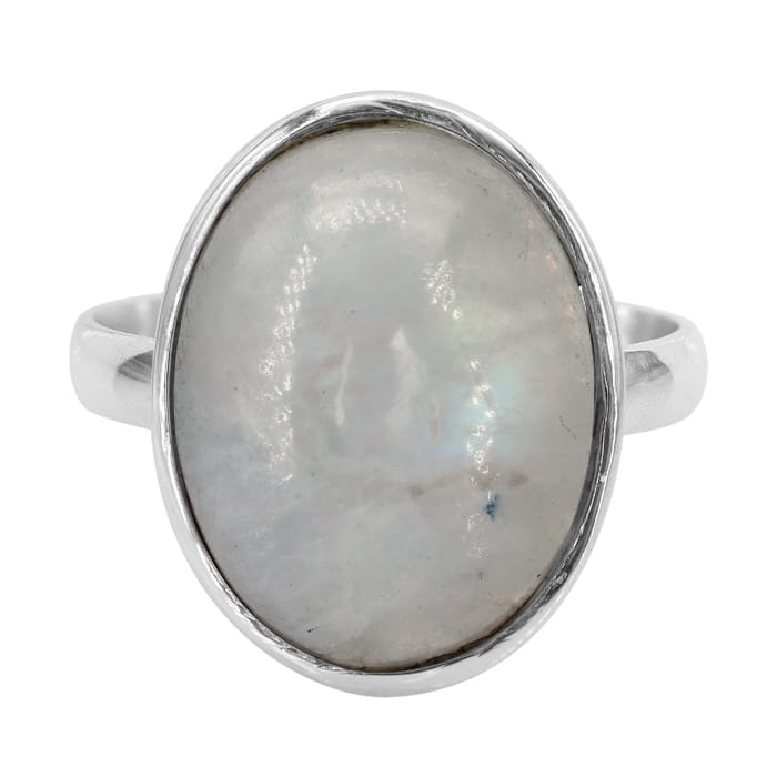 Rainbow Moonstone Silver Ring