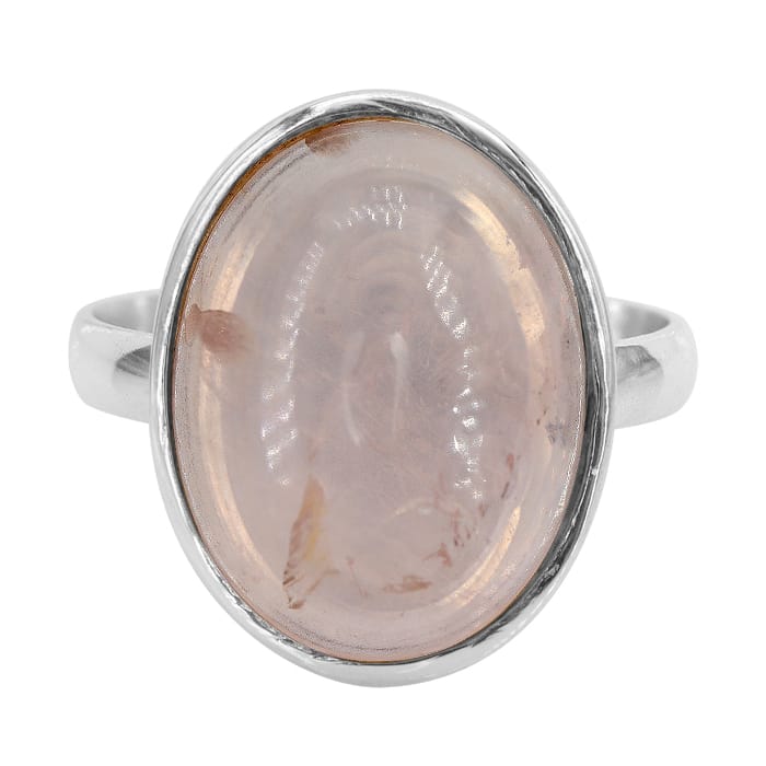 Rose Quartz Silver Ring