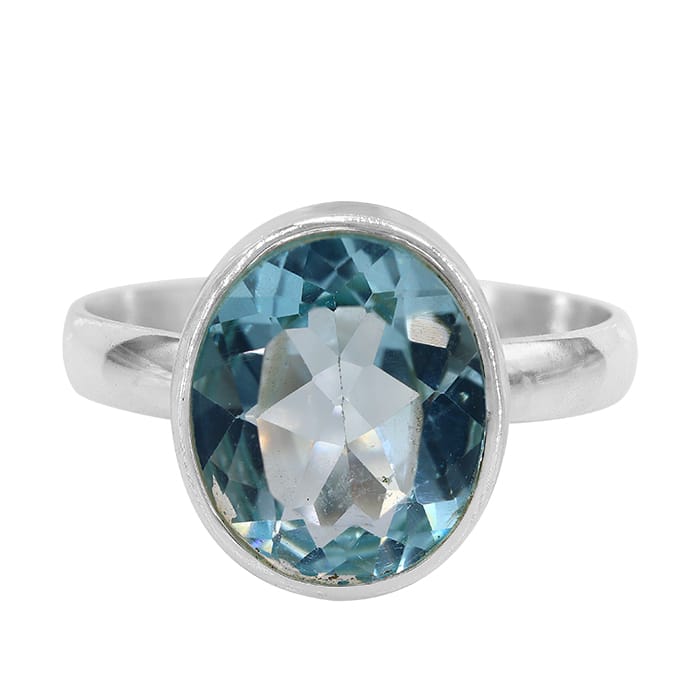 Blue Topaz Silver Ring