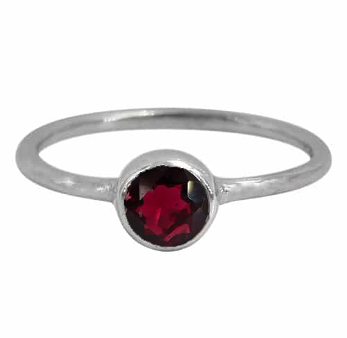 Garnet Silver Ring