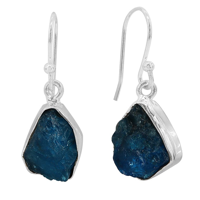 Free Shape Apatite Silver Earrings