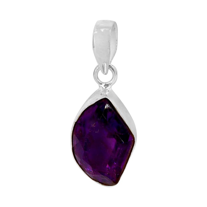 Free Shape Amethyst Silver Pendant