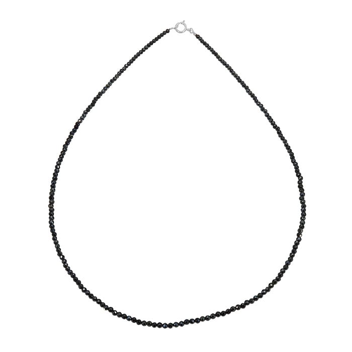 Black Spinel Silver Necklace