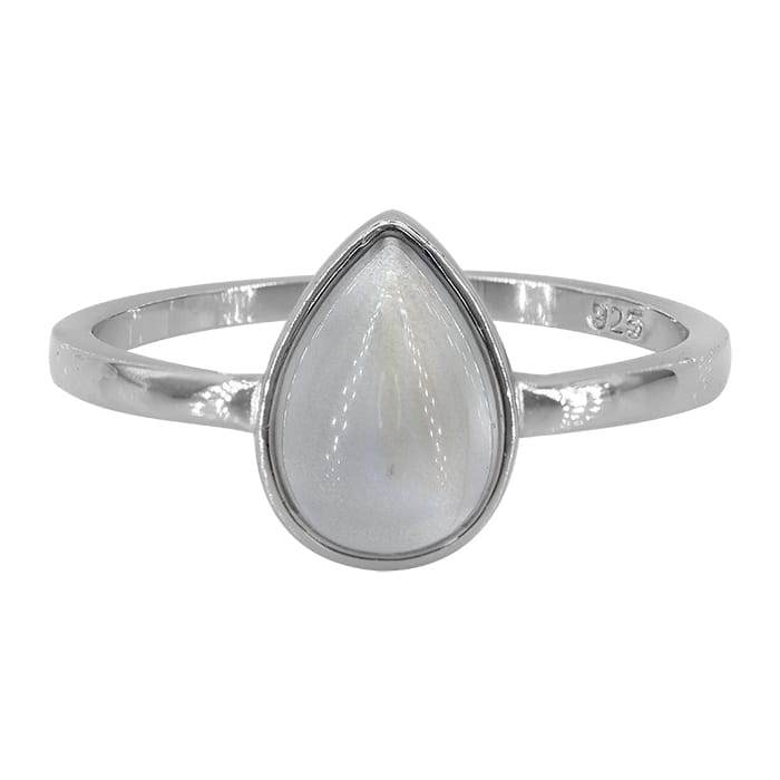 Rainbow Moonstone Silver Ring