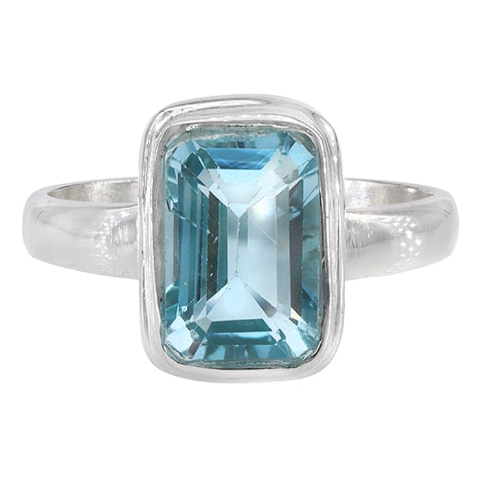 Blue Topaz Silver Ring