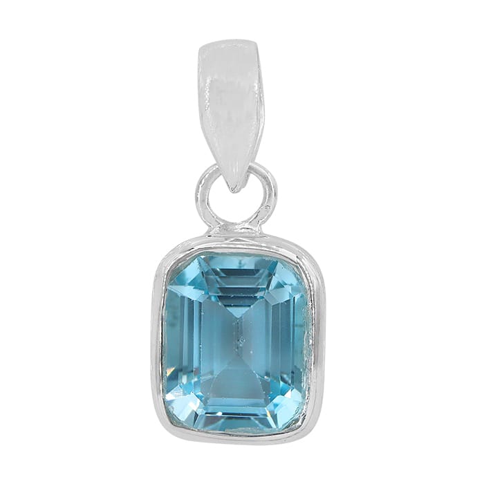 Blue Topaz Silver Pendant