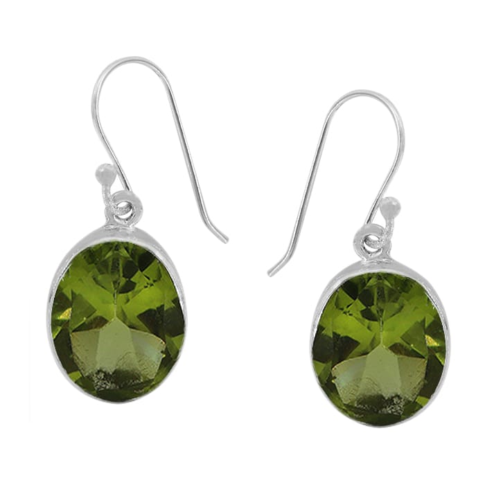 Peridot Stud Silver Earrings