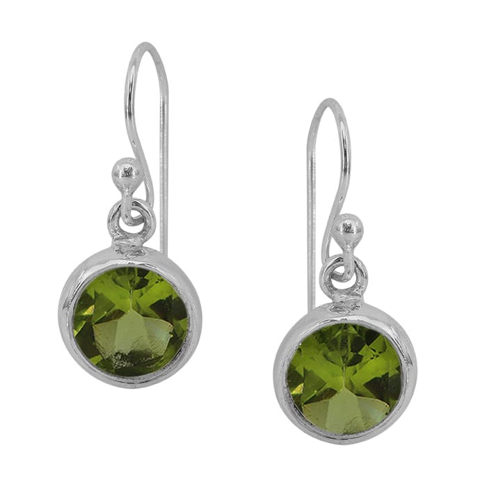 Peridot Stud Silver Earrings