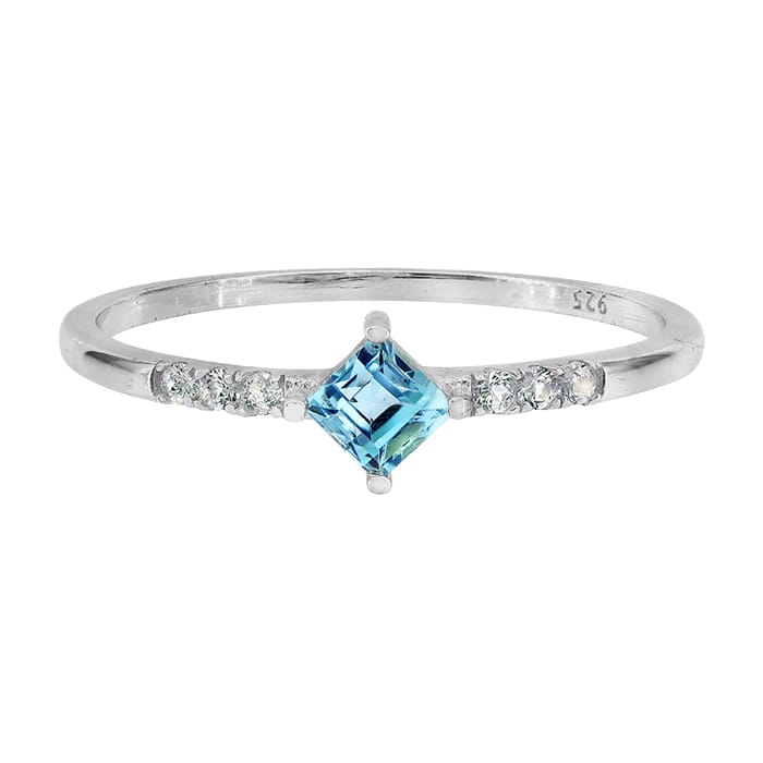 Blue Topaz Silver Ring