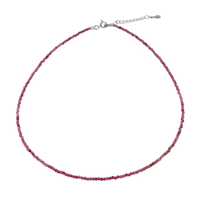 Pink Tourmaline Silver Necklace