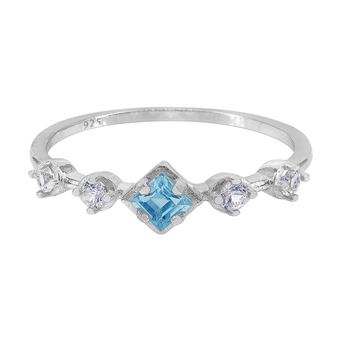 Blue Topaz Silver Ring