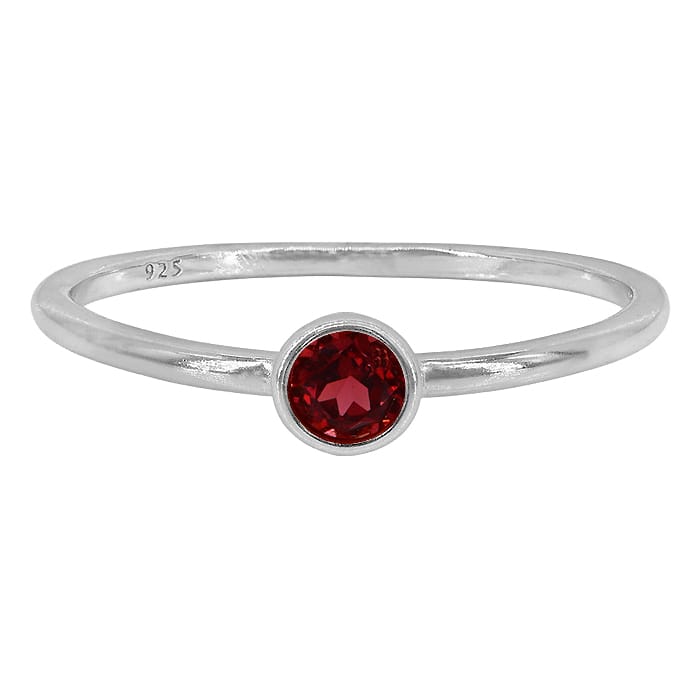 Garnet Silver Ring