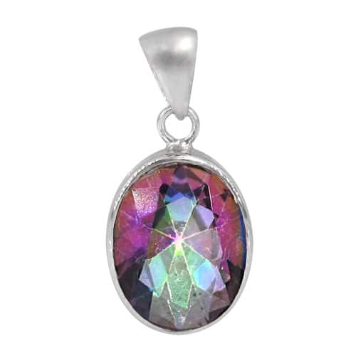 Mystic Quartz Silver Pendant