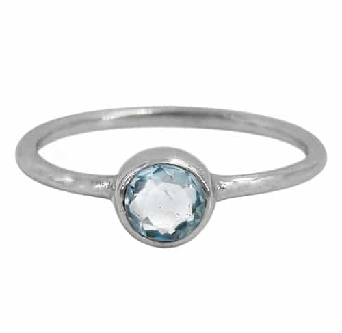 Stone Blue Topaz Silver Ring