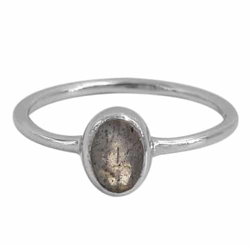 Stone Labradorite Silver Ring