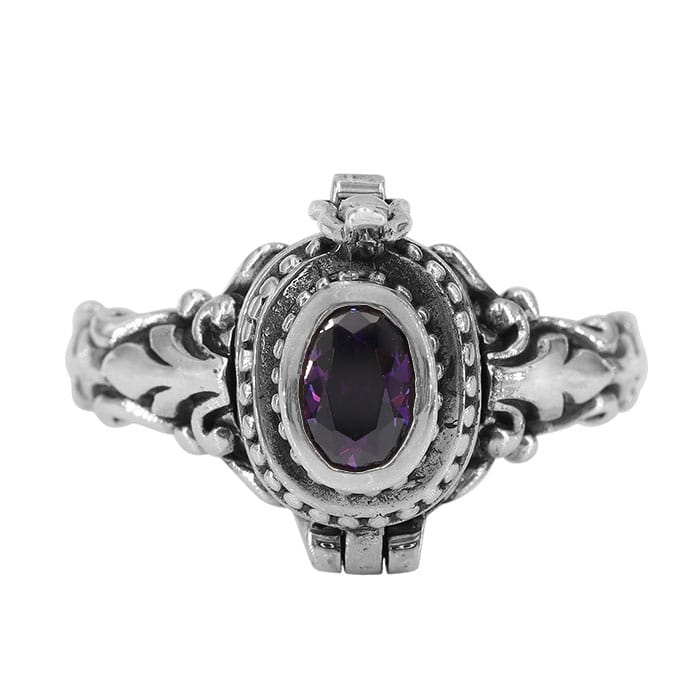 Amethyst Poison Silver Ring