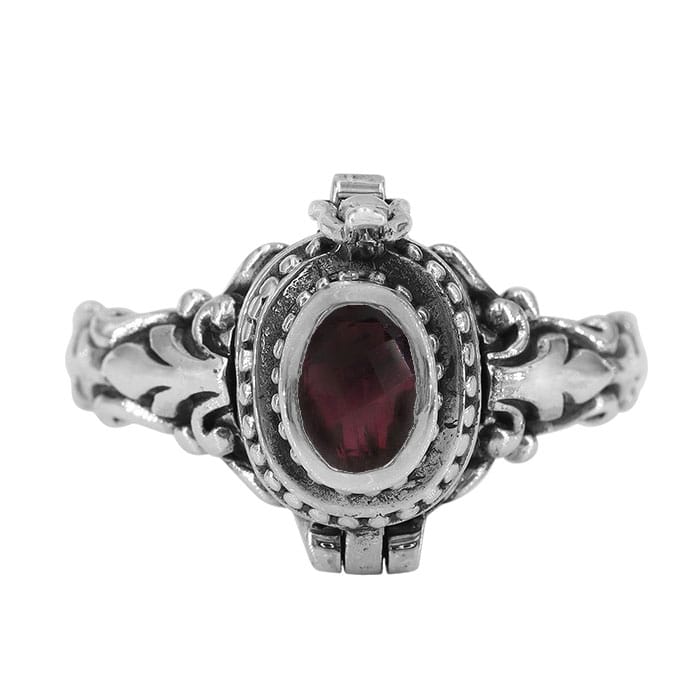 Garnet Poison Silver Ring