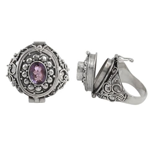 Width Amethyst Silver Ring