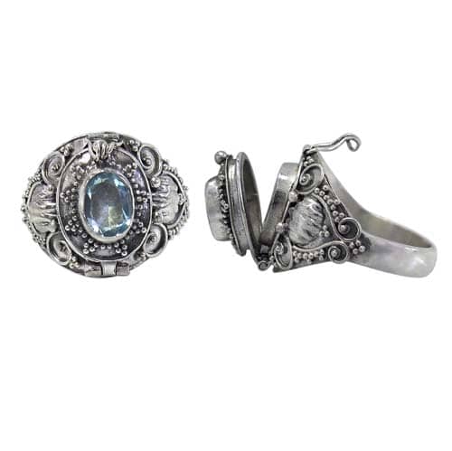 Width Blue Topaz Silver Ring